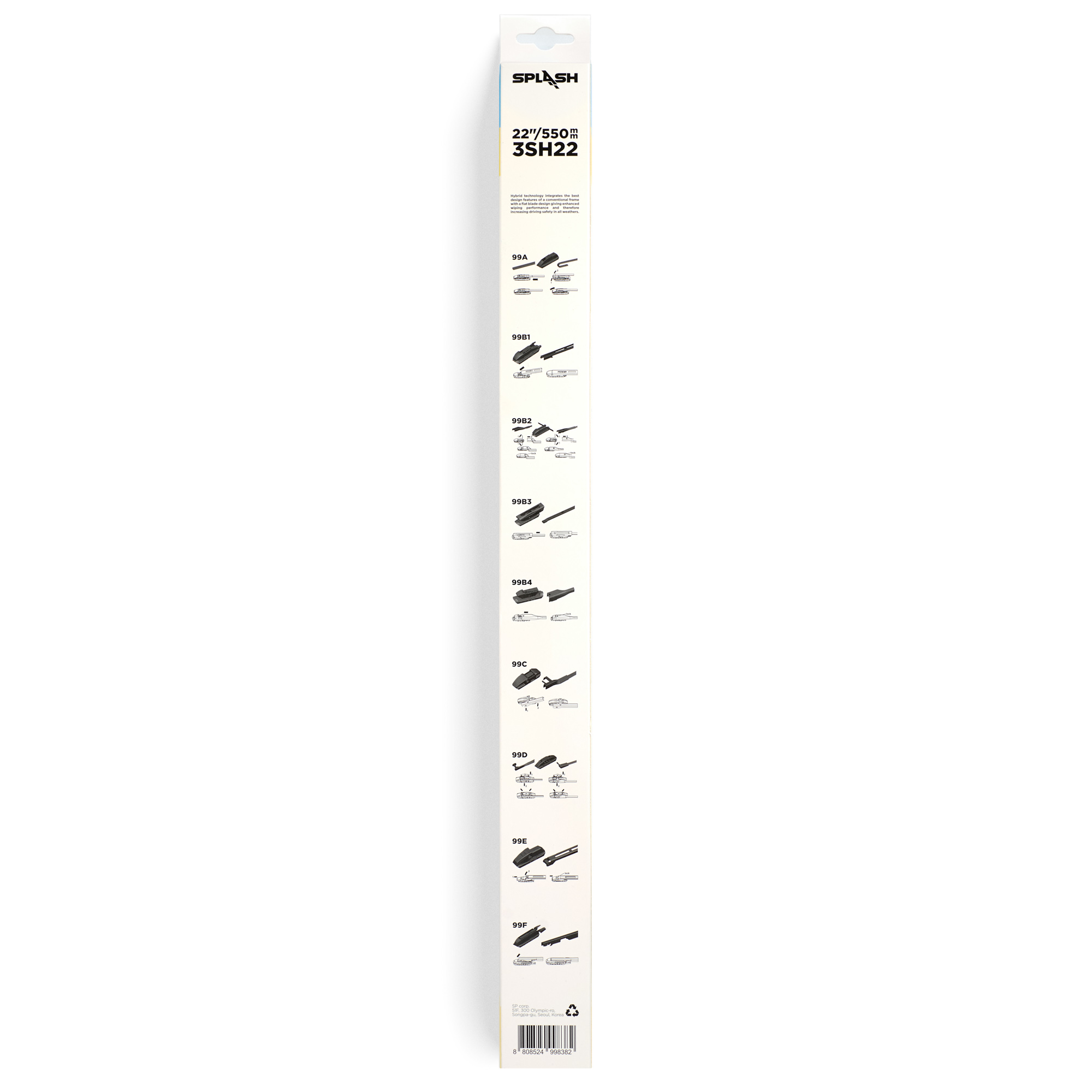 Щетка стеклоочистителя гибридная SPLASH 550mm (22") 3SH22