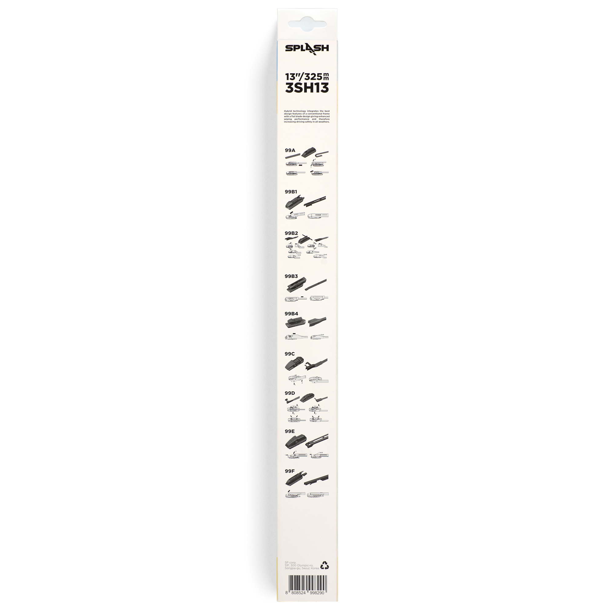 Щетка стеклоочистителя гибридная SPLASH 330mm (13") 3SH13