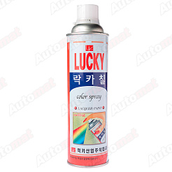 Краска-аэрозоль LUCKY серая темная, 0,53л УТ-00001182